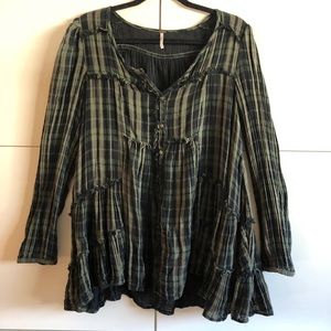 FREE PEOPLE SWING PLAID SHIRT